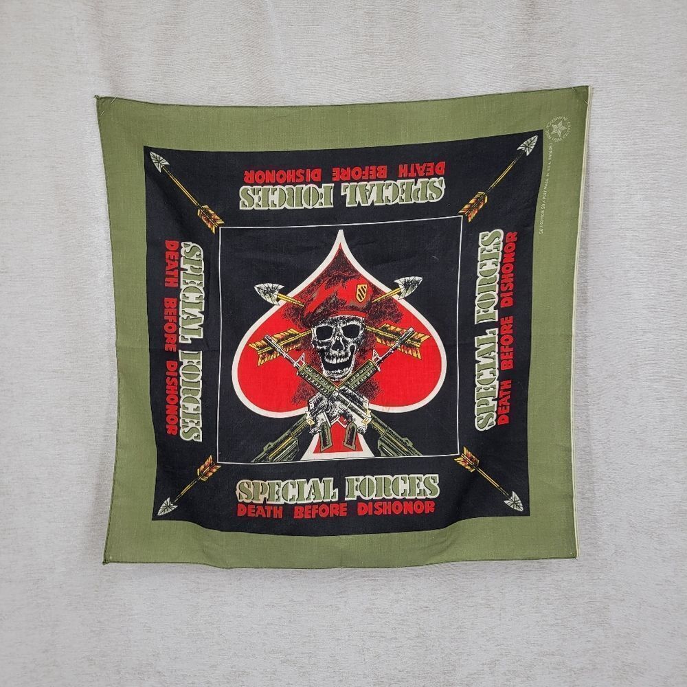 Special Forces Skull Bandana Vintage 80s USA